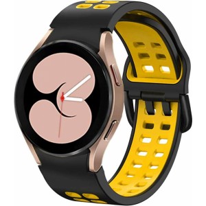 Alogy Soft Band Sport Strap Smartwatch Rubber for Samsung Galaxy Watch 4/5 40/42/44/45mm Black & Yellow