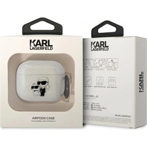 Karl Lagerfeld KLA3HNKCTGT Airpods 3 cover transparent Gliter Karl&Choupette