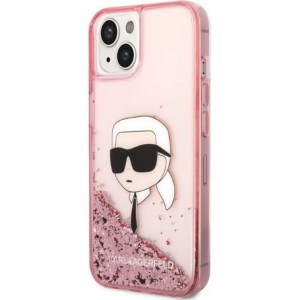 Karl Lagerfeld case for iPhone 14 Pro 6,1" KLHCP14LLNCHCP pink hardcase Liquid Glitter NFT Choupette Head