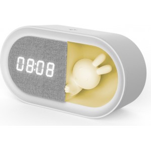 Alarm clock with LED Bunny night light PURE FNL-05 INGRID white long Forever Light