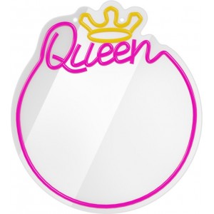 Neon MIRROR LED QUEEN warm white pink FMNE04 Forever Light