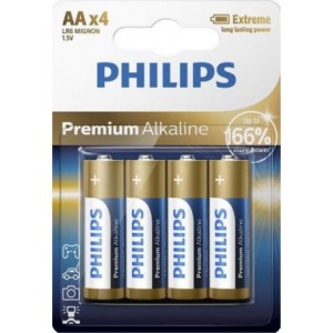 Battery PHILIPS AA LR6 4pcs Premium Alkaline