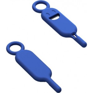 Key / needle for SIM card tray needle keychain blue