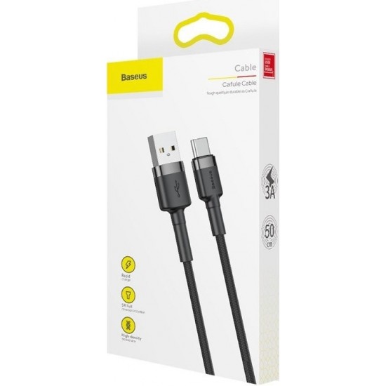 Baseus Cafule cable USB-C 3A 0.5m (Gray+Black)