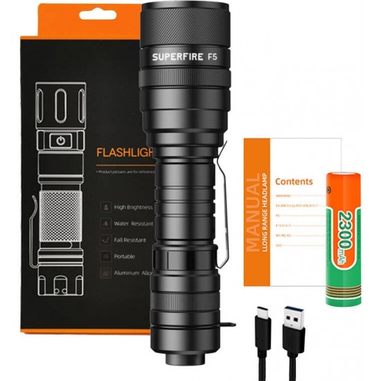 Superfire Flashlight Superfire F5, 1100lm, USB