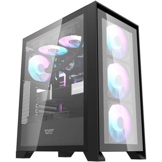 Darkflash DRX70 GLASS computer case (black) + 4 RGB fans