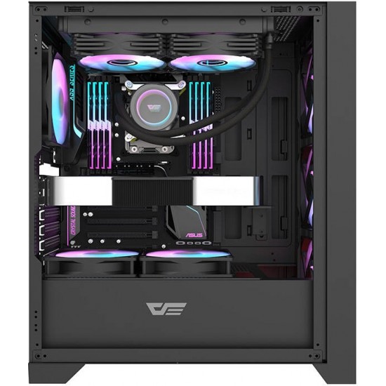 Darkflash DRX70 GLASS computer case (black) + 4 RGB fans