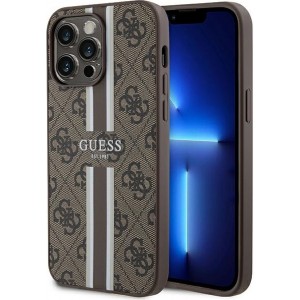 Cg Mobile Sas Guess case for iPhone 15 Pro Max 6,7" GUHMP15XP4RPSW brązowa HC MAGSAFE 4G PRINTED STRIPES