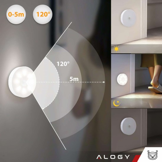 Alogy Lamp LED motion sensor dusk night lamp Alogy Sensor Light Wireless furniture lighting White light 6000k