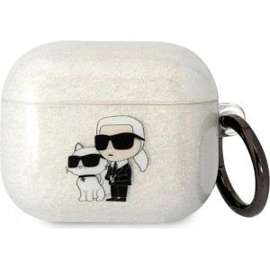 Karl Lagerfeld KLA3HNKCTGT Airpods 3 cover transparent Gliter Karl&Choupette