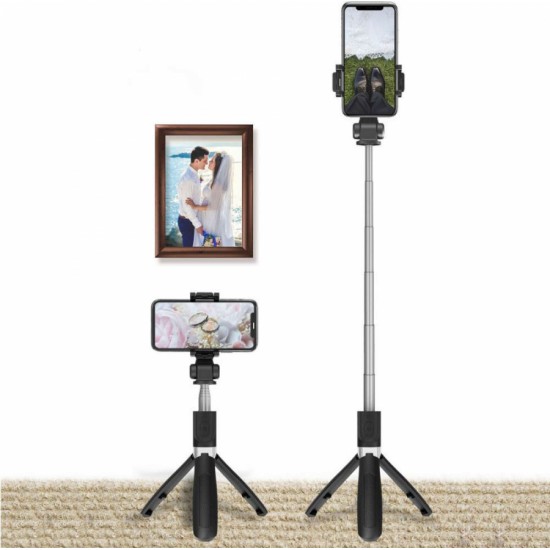 4Kom.pl Stick Selfie Stick Tripod Bluetooth L01S Wireless Black