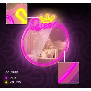 Neon MIRROR LED QUEEN warm white pink FMNE04 Forever Light