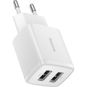 Baseus Compact charger 2x USB 10.5W white (CCXJ010202)