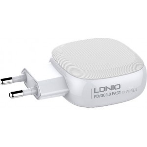 Ldnio Wall charger LDNIO A3510Q, 2x USB + USB-C, PD + QC 3.0, 32W (white)