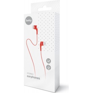 Setty wired earphones red