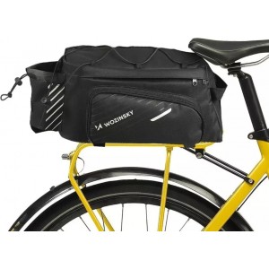 Wozinsky bike carrier bag with shoulder strap 9l (rain cover included) black (WBB22BK)