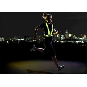 Hurtel Adjustable reflective harness for a running bike - yellow