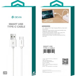 Devia cable Smart EC066 USB - USB-C 2,0 m 2,1A white