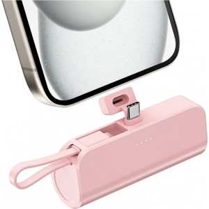 Alogy PowerBank 5000mAh Alogy pocket power bank small external charger Power Bank USB-C and lightning Pink