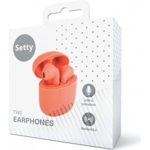 Setty Bluetooth earphones TWS with a charging case STWS-110 orange