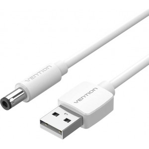 Vention Power Cable USB 2.0 to DC 5.5mm Barrel Jack 5V Vention CEYWD 0,5m (white)