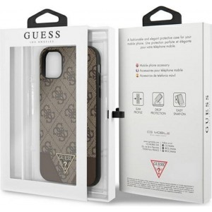 Cg Mobile Sas Guess case for iPhone 11 GUHCN61PU4GHBR brown hard case 4G Triangle Collection