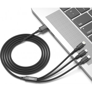 XO cable NB173 3in1 USB - Lightning + USB-C + microUSB 1,2 m 2,4A black