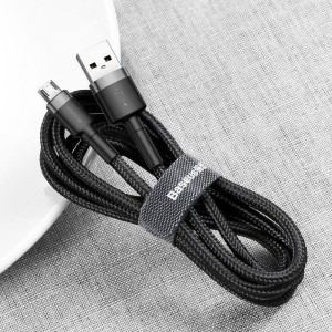 Baseus Cable 3m Baseus Cafule durable nylon micro USB 2A cord Gray