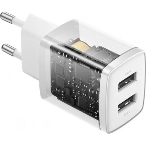 Baseus Compact charger 2x USB 10.5W white (CCXJ010202)