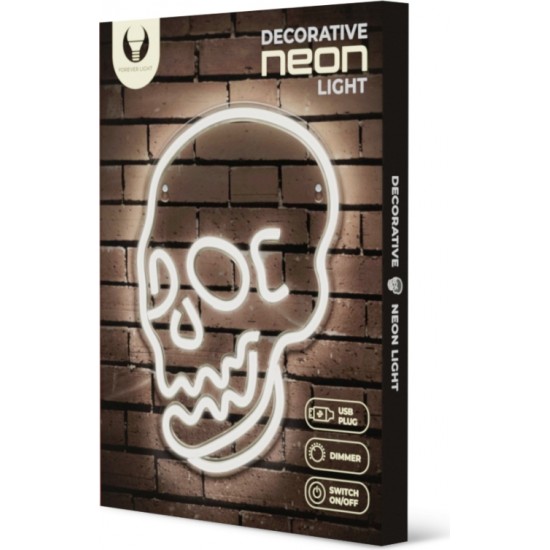 Neon PLEXI LED SKULL white FPNE07X Forever Light