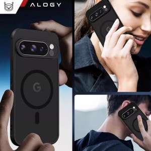 Alogy Case for iPhone 14 Pro Mag Safe Matt Case Cover matte Alogy Ring armored phone case Black