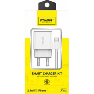 Foneng Charger Foneng 1x USB K210 10.5W + USB Lightning cable