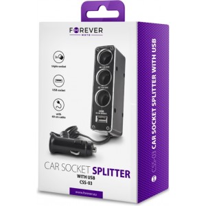 Forever socket splitter 3in1 with USB cable CSS-03