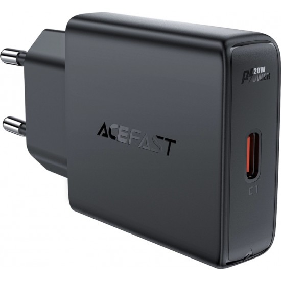 Acefast A65 PD 20W GaN USB-C Ultra Slim Wall Charger - Black