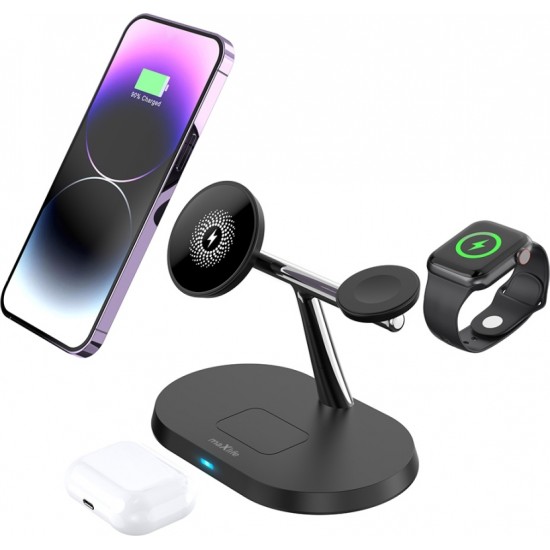 Telforceone S.a. Maxlife MXWC-03 magnetic wireless charger 15W black 3in1