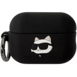 Karl Lagerfeld Protective case for headphones Karl Lagerfeld KLAP2RUNCHK for Apple AirPods Pro 2 cover black/black Silicone Choupette Head 3D