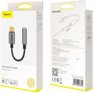 Baseus Adapter Baseus L54 USB-C Type C na mini Jack 3.5mm Audio black