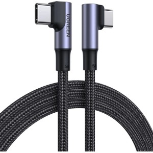 Ugreen US335 70696 angled USB-C - USB-C PD QC FCP 100W 5A 480Mb/s 1m cable - black