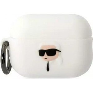 Karl Lagerfeld Protective case for headphones Karl Lagerfeld KLAP2RUNIKH for Apple AirPods Pro 2 cover white/white Silicone Karl Head 3D