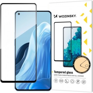 Wozinsky Tempered Glass Full Glue Super Tough Screen Protector Full Coveraged with Frame Case Friendly for Oppo Reno7 Pro 5G black