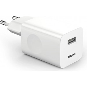 Baseus Charging Quick Charger CCALL-BX02 USB-A 24W QC 3.0 Network Charger - White