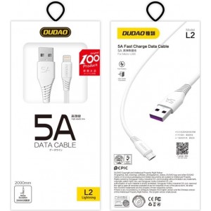 Dudao cable USB / Lightning 5A cable 2m white (L2L 2m white)