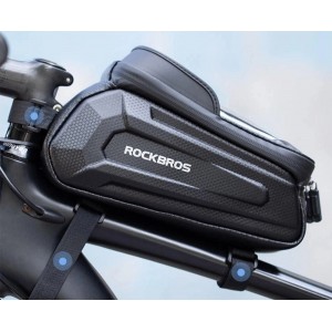 Rockbros B68 bicycle bag for armored frame with phone pocket and cover 1.7l - black