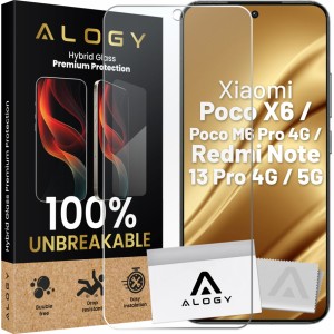 Alogy Hybrid Glass for Xiaomi Poco X6 / Poco M6 Pro 4G / Redmi Note 13 Pro 4G / 5G for Alogy Flexi Glass 9H Case Friendly Flat Screen Protector