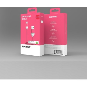 PANTONE cable USB - microUSB 1,5m 2,4A PT-MC001-5 Pink 184C