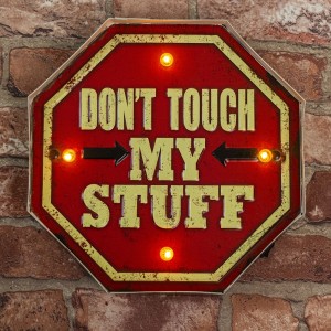 Telforceone RETRO Metal Sign LED Don't Touch Forever Light