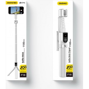 Dudao Selfie stick / telescopic pole with tripod Dudao F18W - white