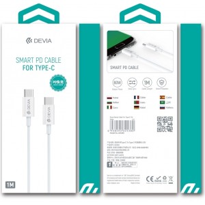 Devia cable Smart EC042 PD USB-C - USB-C 60W 3A white