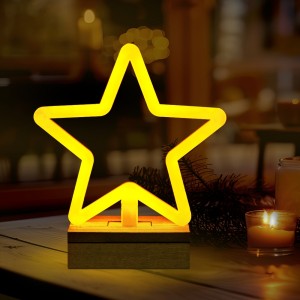 Neon Wood Stand LED STAR warm white FLNW04 Forever Light