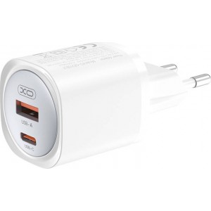 XO Wall charger XO CE21, 30W, GaN, 1x USB-C, 1x USB-A